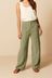 Green Tailored Utility Cargo Straight Trousers
