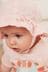 Pink Broderie Baby Hat (0mths-2yrs)