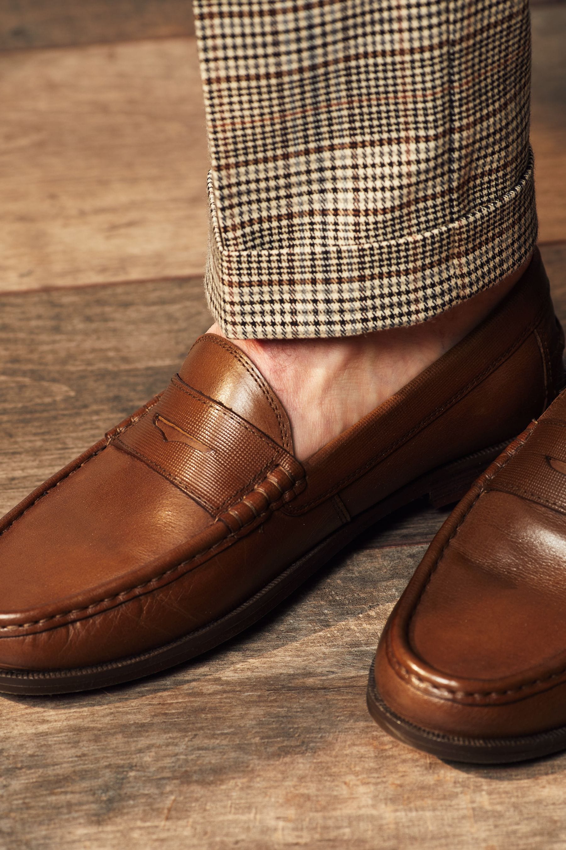Mens top tanned loafers