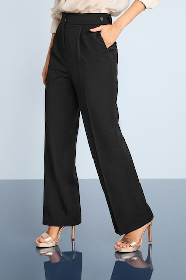 Black Tailored Hourglass Wide Leg Trousers
