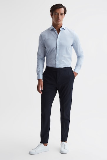 Reiss Navy Found Relaxed Drawstring Trousers