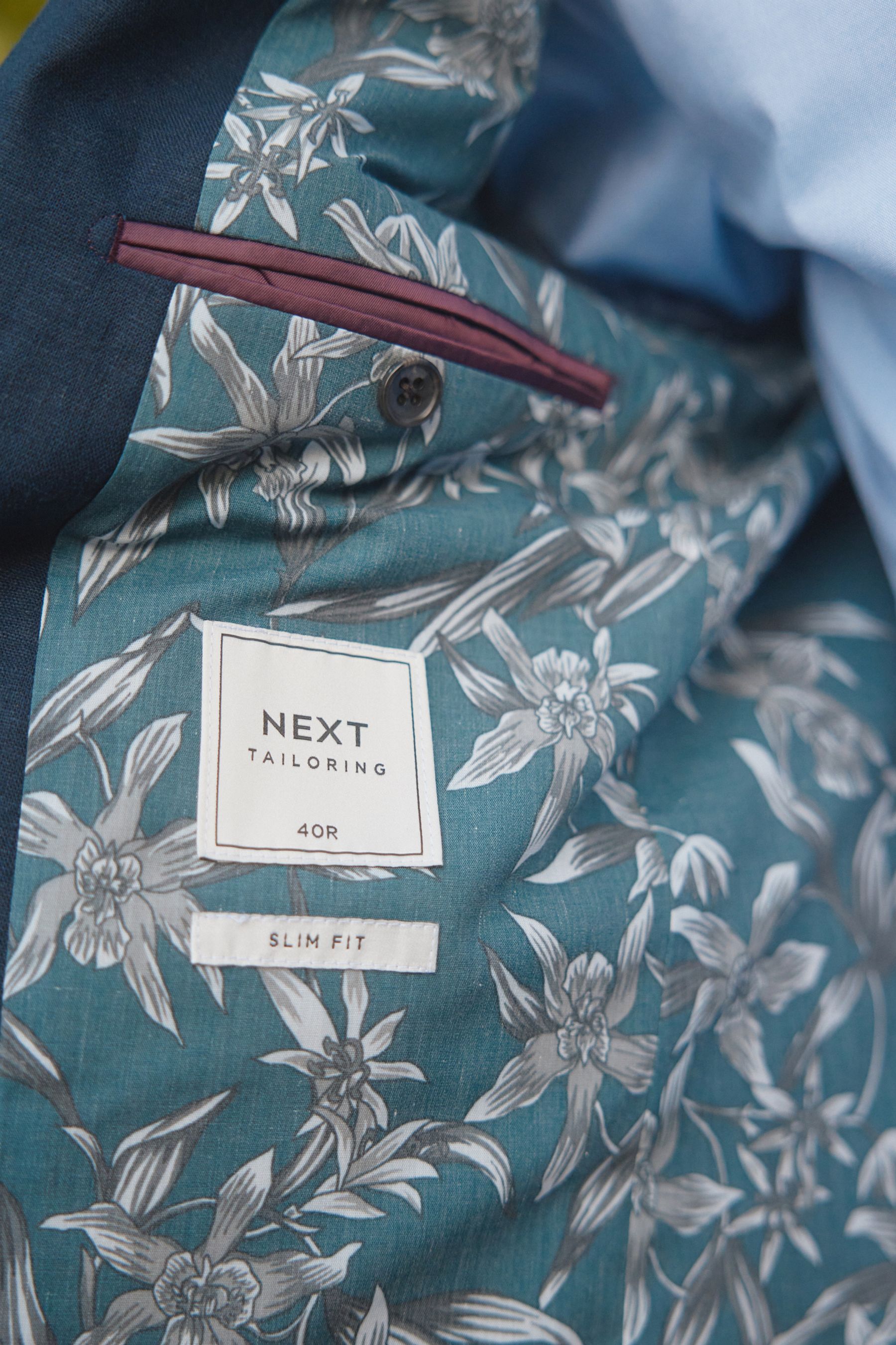 Buy Navy Blue Slim Linen Blend Blazer from the Next UK online shop