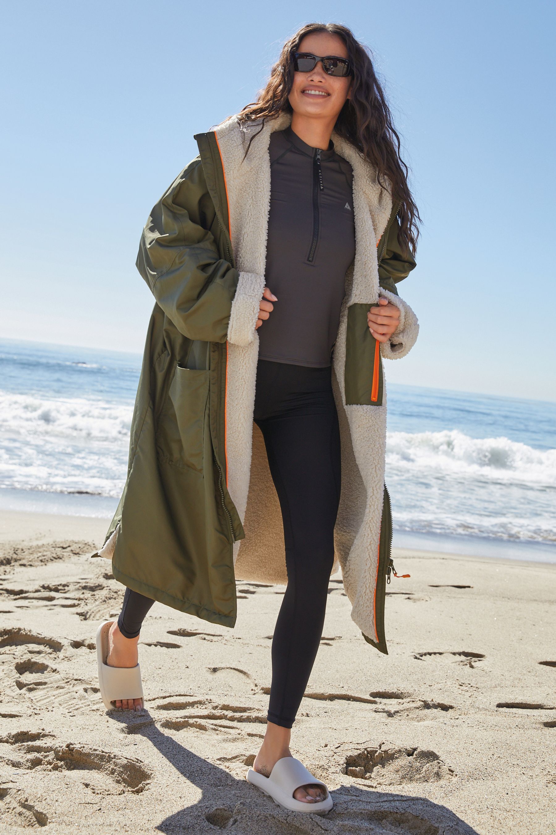 Next khaki coat outlet