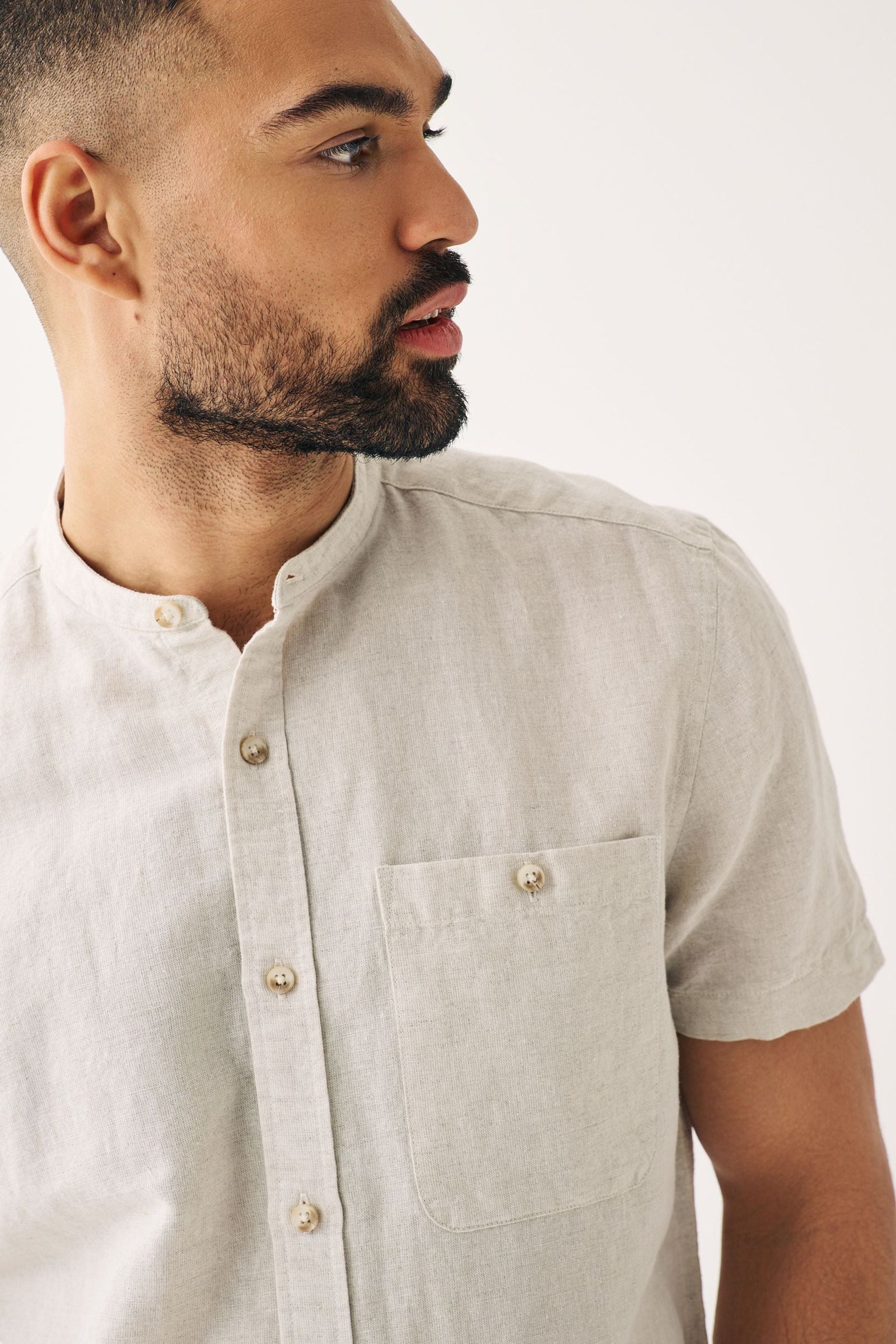 Mens short sleeve grandad shirts 2025