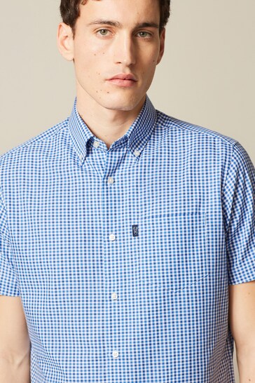 The Gigi double-breasted jacket Regular Fit Short Sleeve Easy Iron Button Down Oxford Shirt