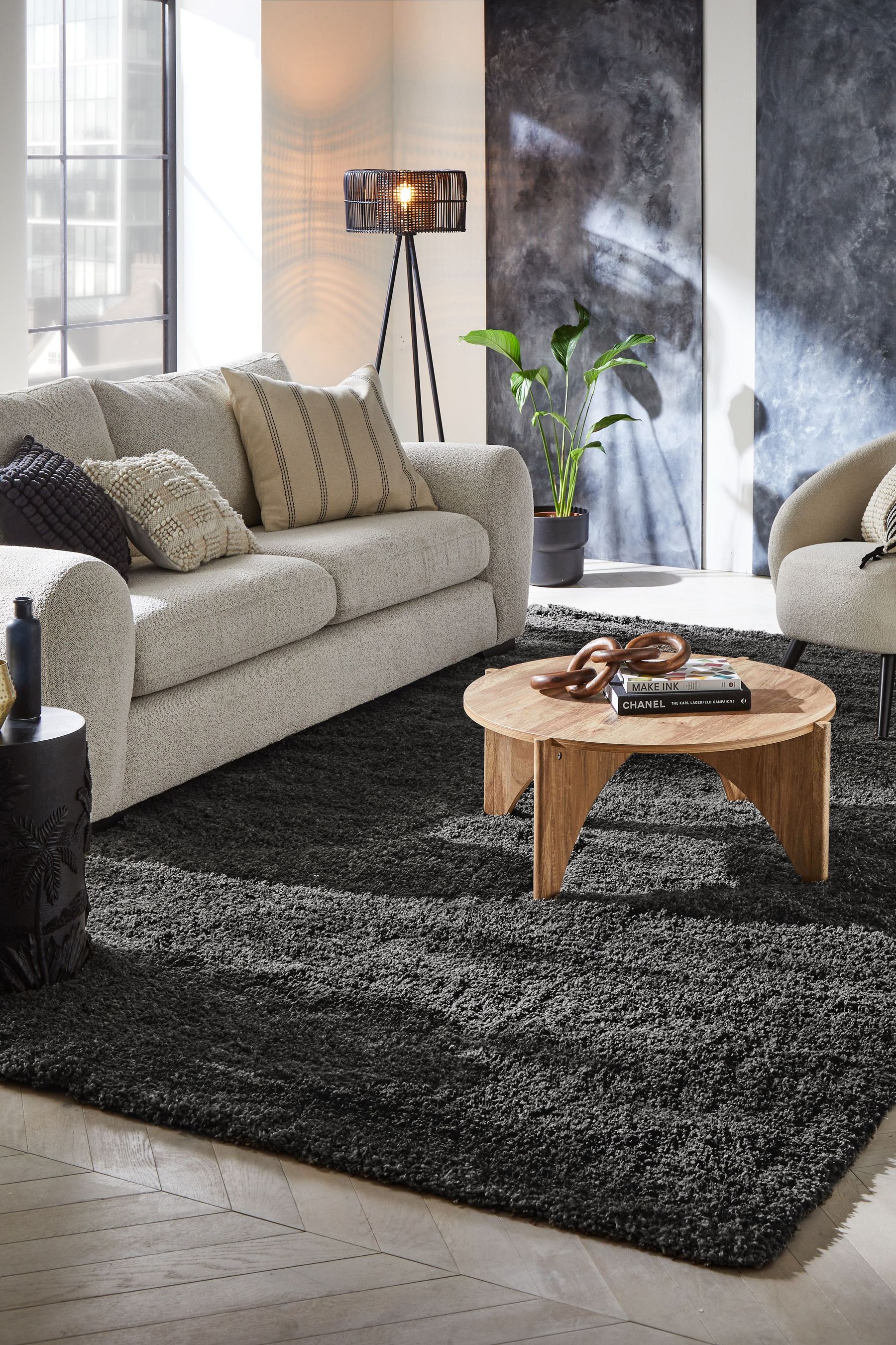 Grey shaggy rug hot sale