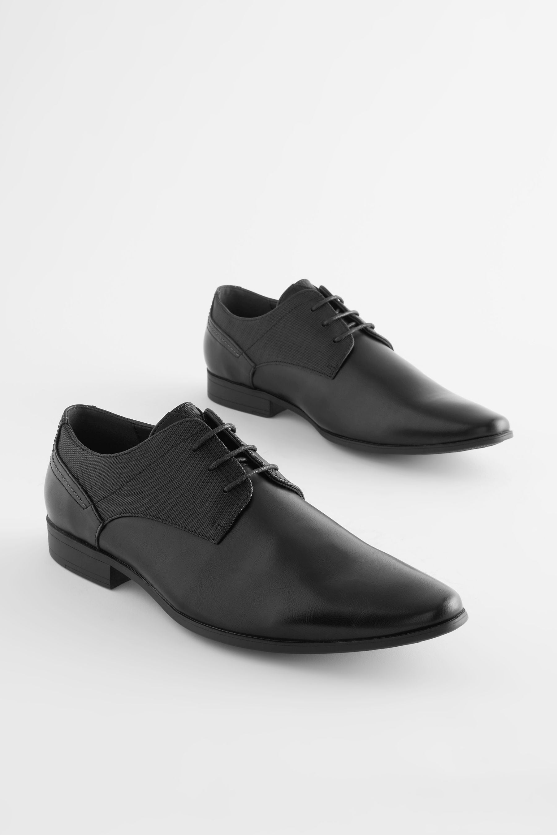 Mens black wide fit shoes sale