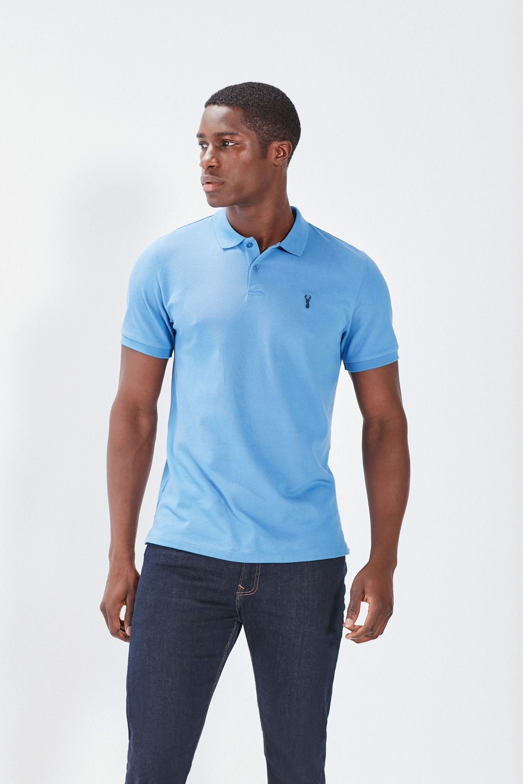 Buy Cornflower Blue Pique Polo Shirt from the Next UK online shop
