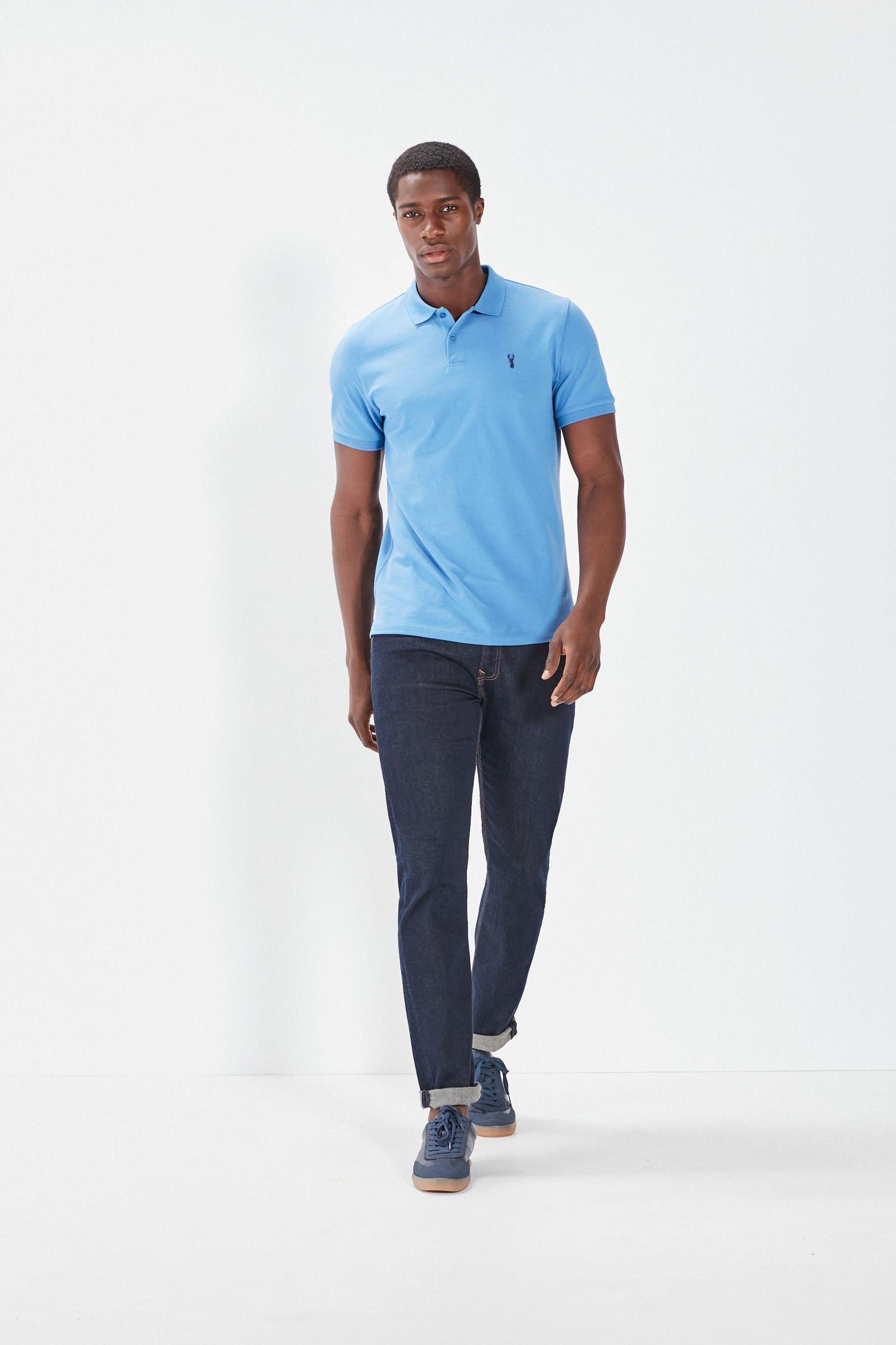 Buy Blue Cornflower Pique Polo Shirt from the Next UK online shop