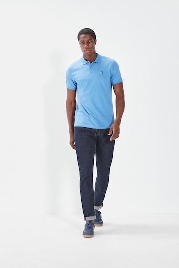 Blue Cornflower Pique Polo Shirt