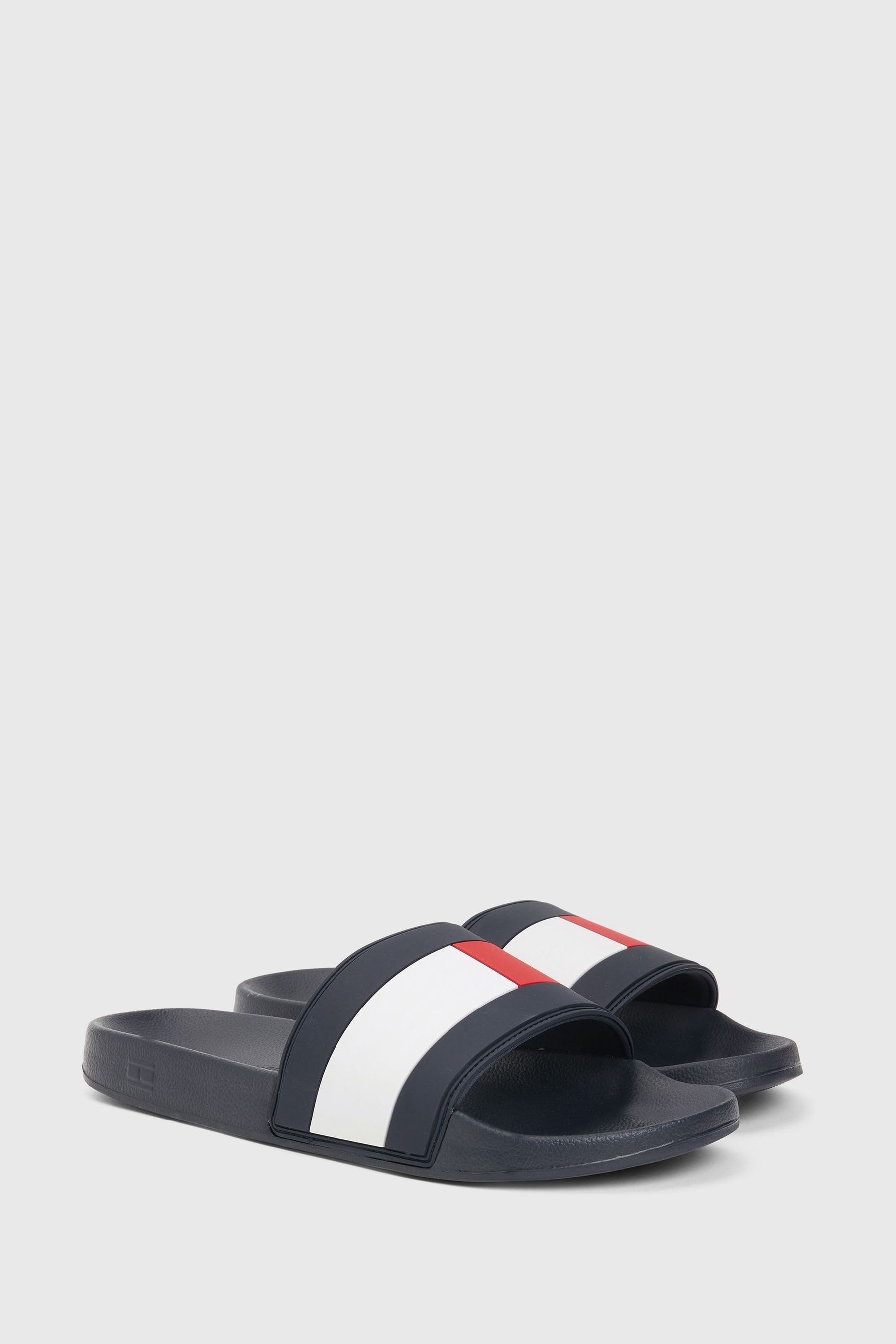 Buy Tommy Hilfiger Blue Flag Pool Sliders from the Next UK online shop