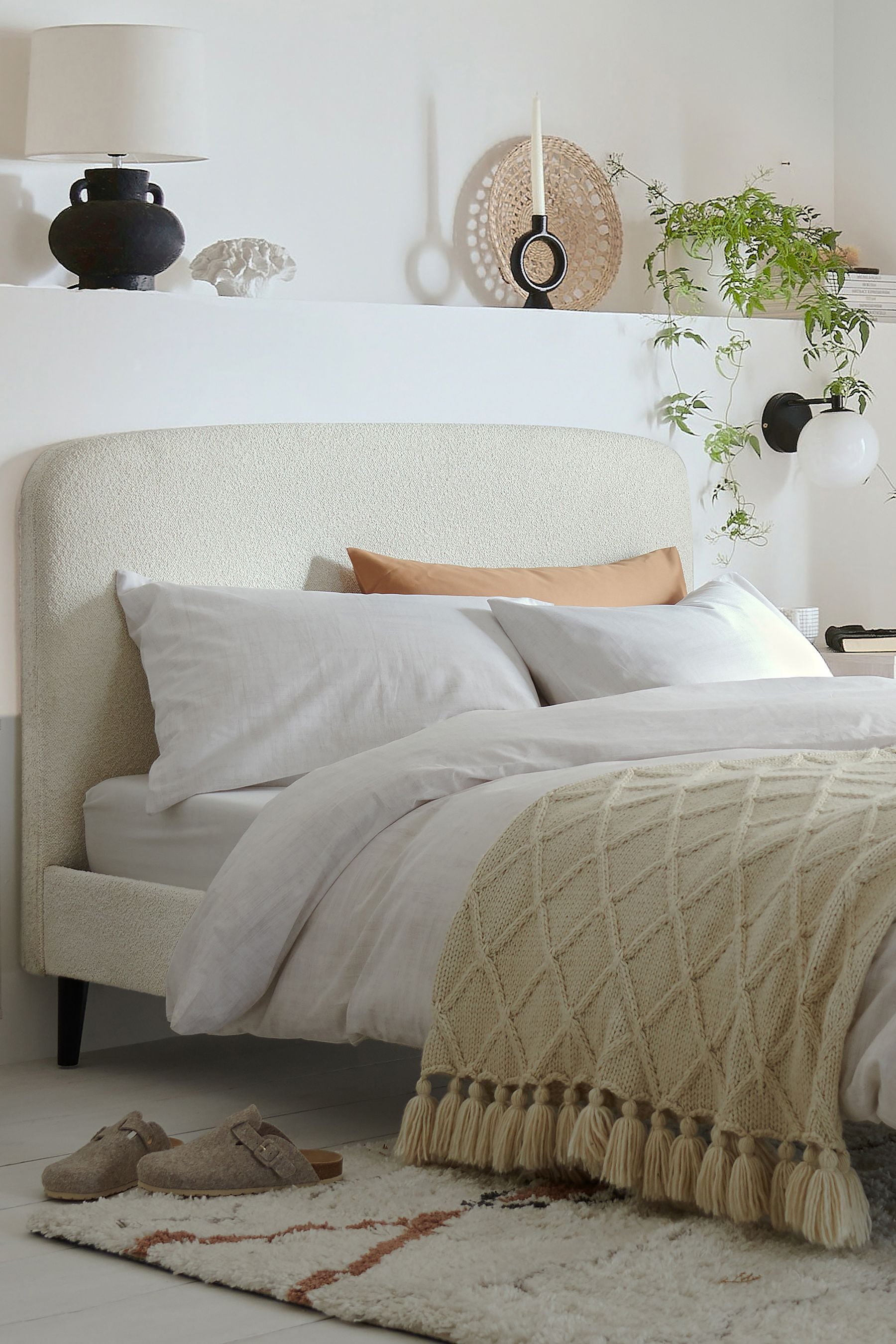 Boucle shop upholstered bed