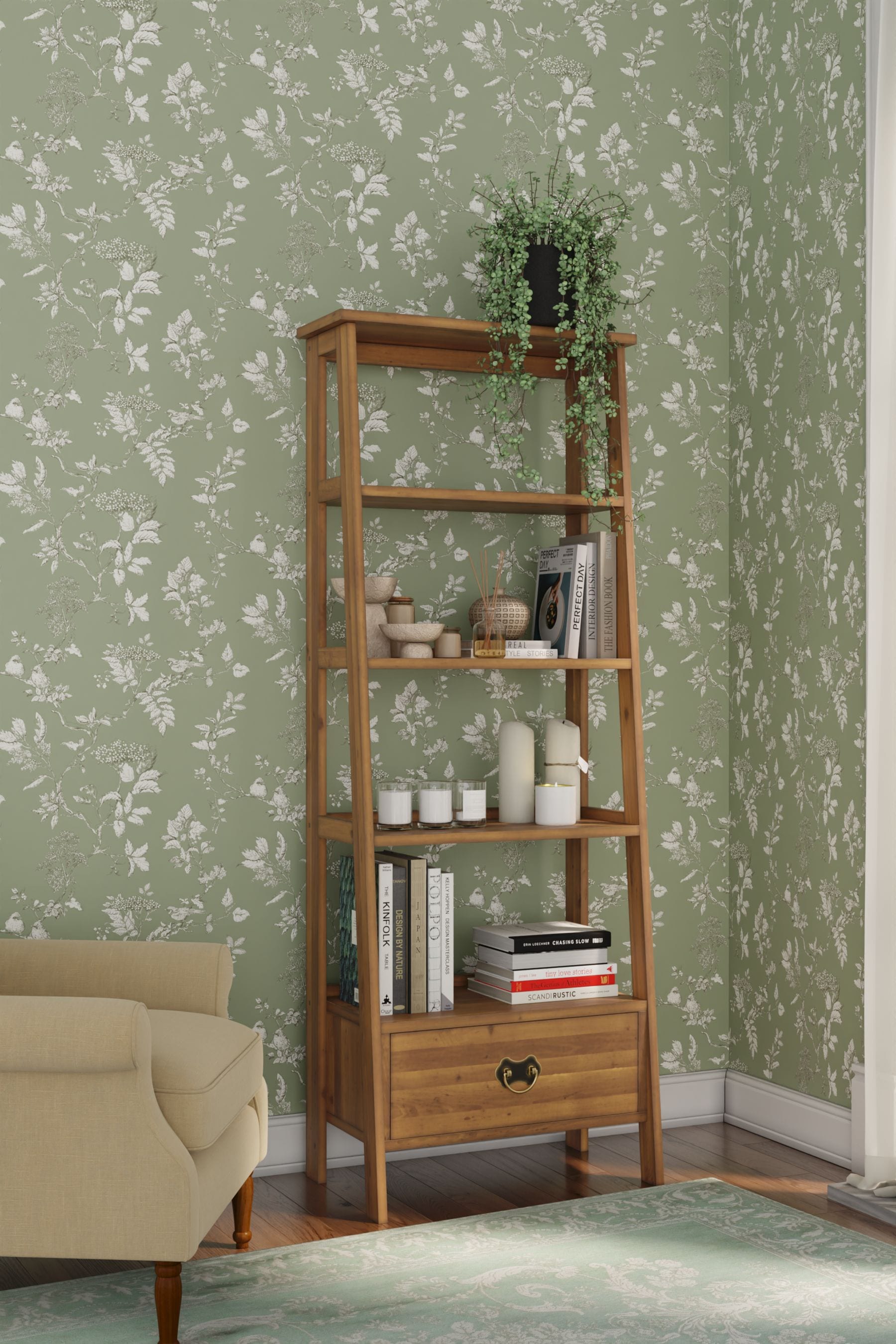 Ladder shelving shop units