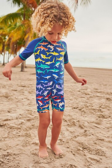 Multi Shark Sunsafe All-In-One Swimsuit (3mths-7yrs)
