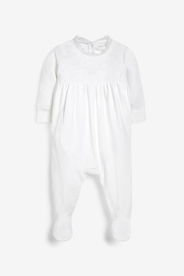 White Single Smart Sleepsuit (0-2yrs)