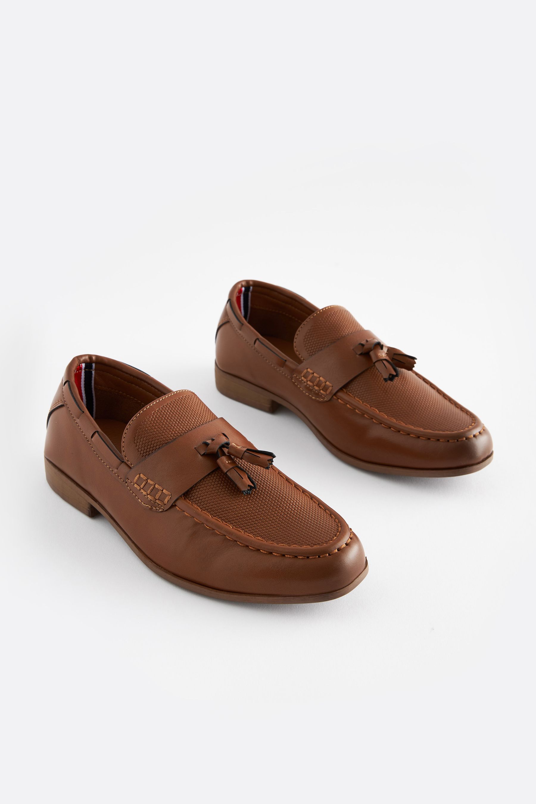 Tan Tassel Standard Fit F Smart Tassel Detail Loafers