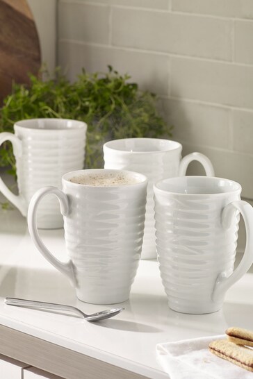 White Malvern Set of 4 Latte Mugs
