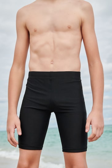 Black Longer Length Stretch Swim Shorts (3-16yrs)