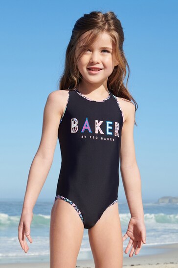 Baker by Ted Baker Black Logo Swimsuit