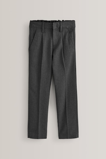 Grey School Pleat Front Trousers (3-17yrs)