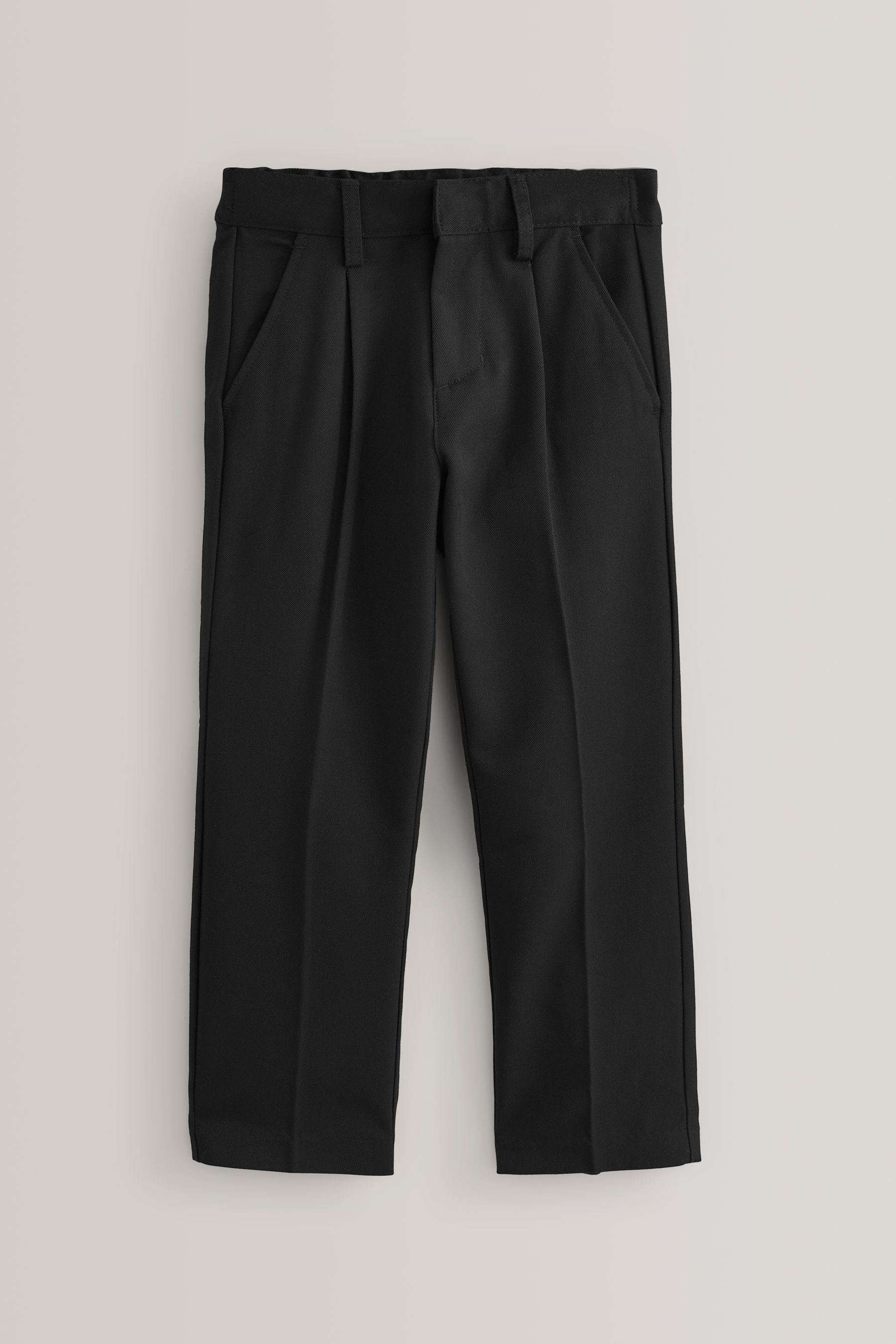 Buy Black Slim Waist School Pleat Front Trousers (3-17yrs) from the ...