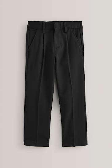 Black Slim Waist School Pleat Front Trousers (3-17yrs)