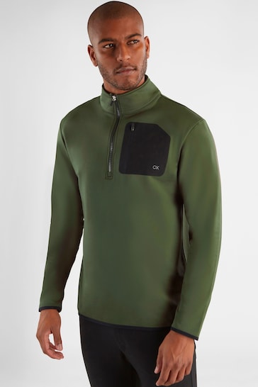 Calvin Klein Golf Green Delta 1/2 Zip Sweat Top
