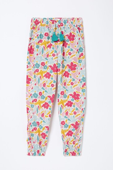 FatFace Red Blooms Cuffed Trousers