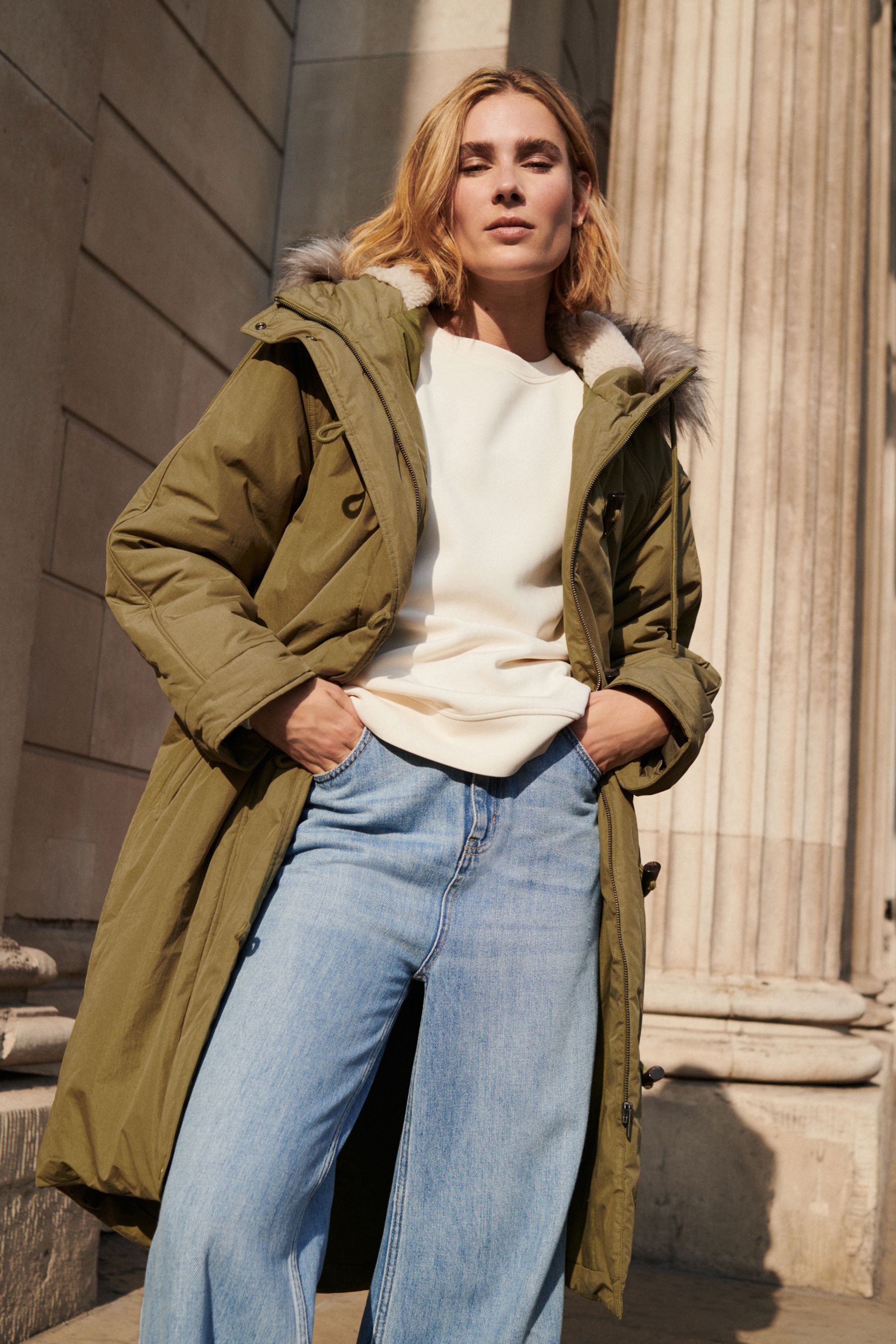 Green padded parka sales coat