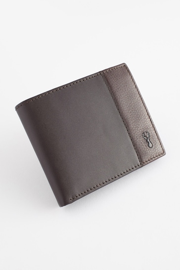 Brown Leather Stag Badge Wallet