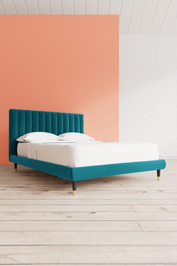 Swoon Easy Velvet Kingfisher Blue Porlock Bed