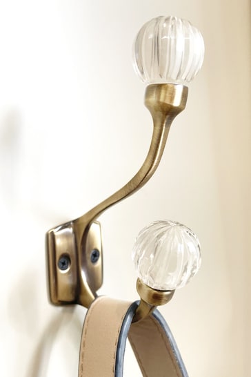 Laura Ashley Antique Brass Vivien Glass Double Hook
