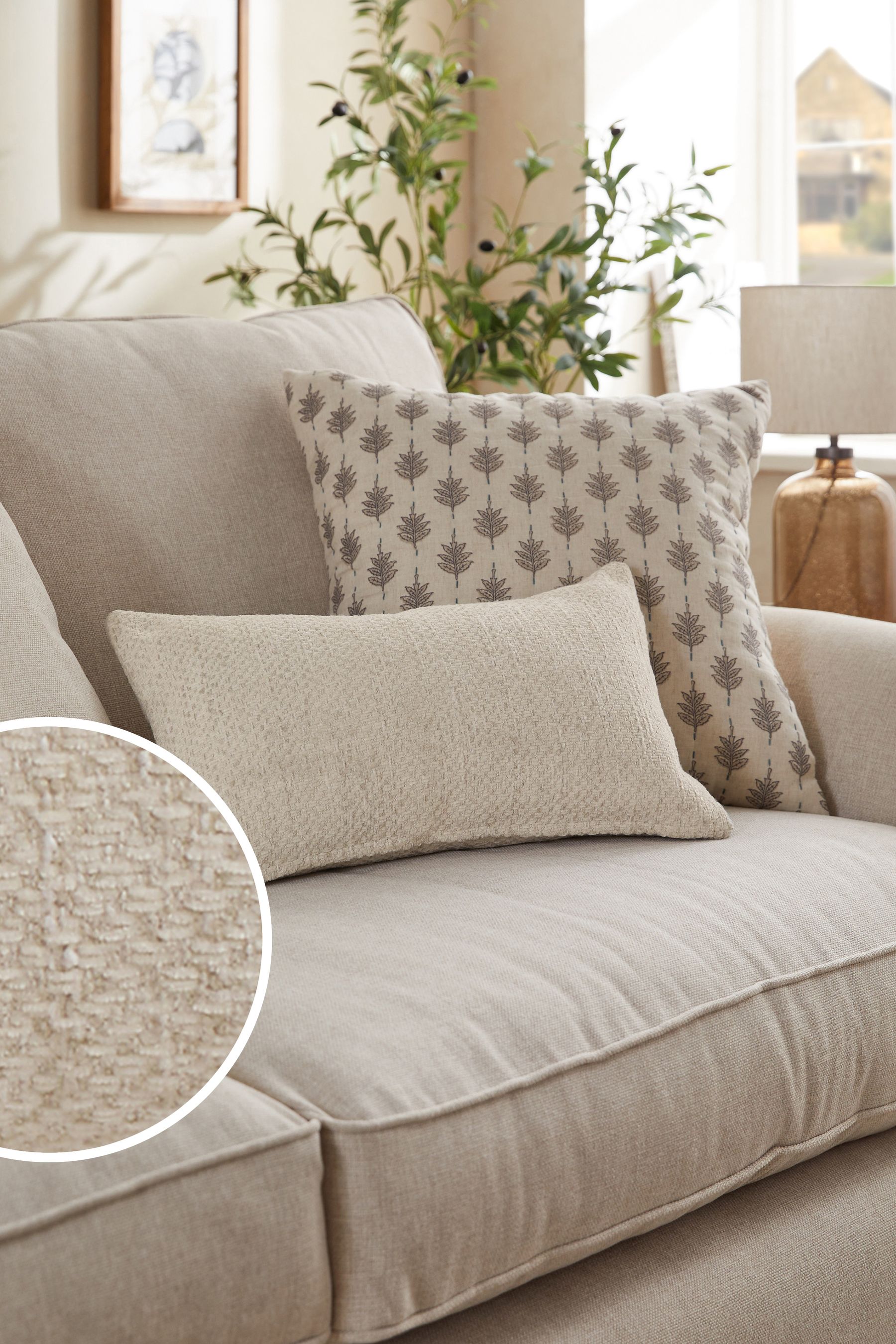 Buy Natural 40 x 59cm Ashton Chenille Cushion from the Next UK