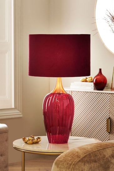 Cranberry Red Hampton Table Lamp