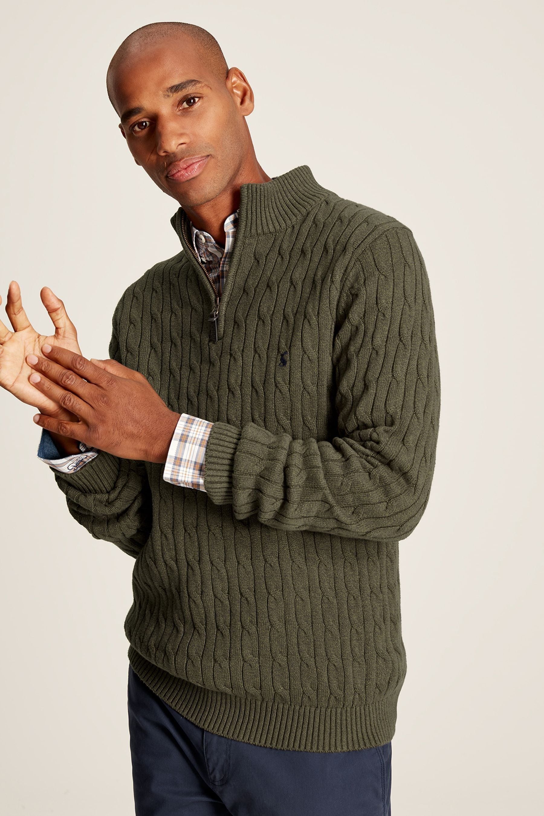 Mens green cable knit sweater discount