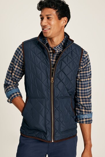 Joules Maynard Navy Diamond Quilted Gilet