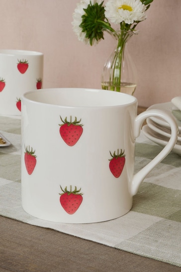 Sophie Allport White Standard Strawberries Mug
