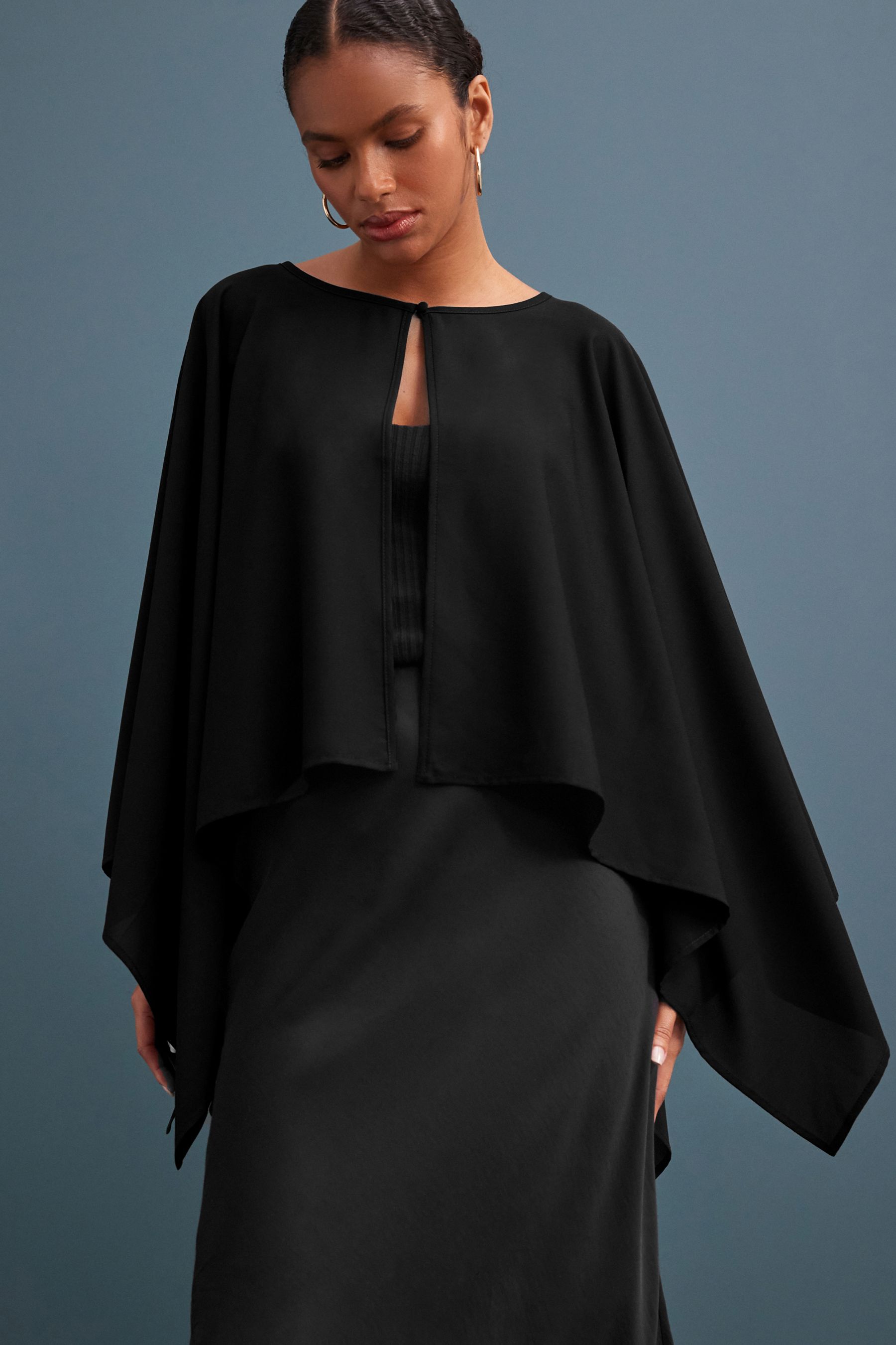 Buy Black Chiffon Cape Cover Up from the Next UK online shop