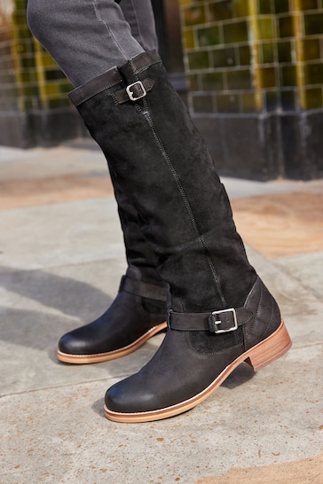 Black Regular/Wide Fit Forever Comfort® Slouch Knee High Boots