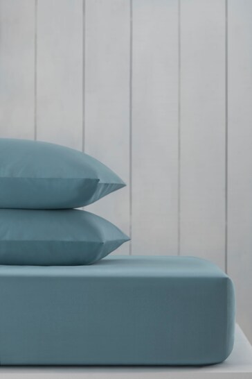 Blue Slate Cotton Rich Fitted Sheet
