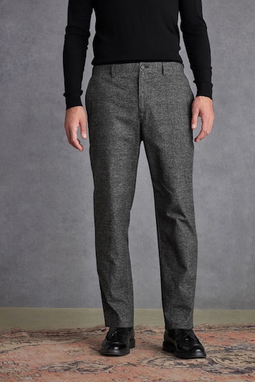 Charcoal Grey Check Signature Emmetex Italian Fabric Trousers