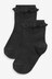 Black 2 Pack Cotton Rich Ruffle Ankle Socks