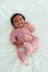 Coral Pink Spot Baby Velour Sleepsuit