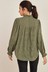 Olive Green Long Sleeve Tie Neck Top