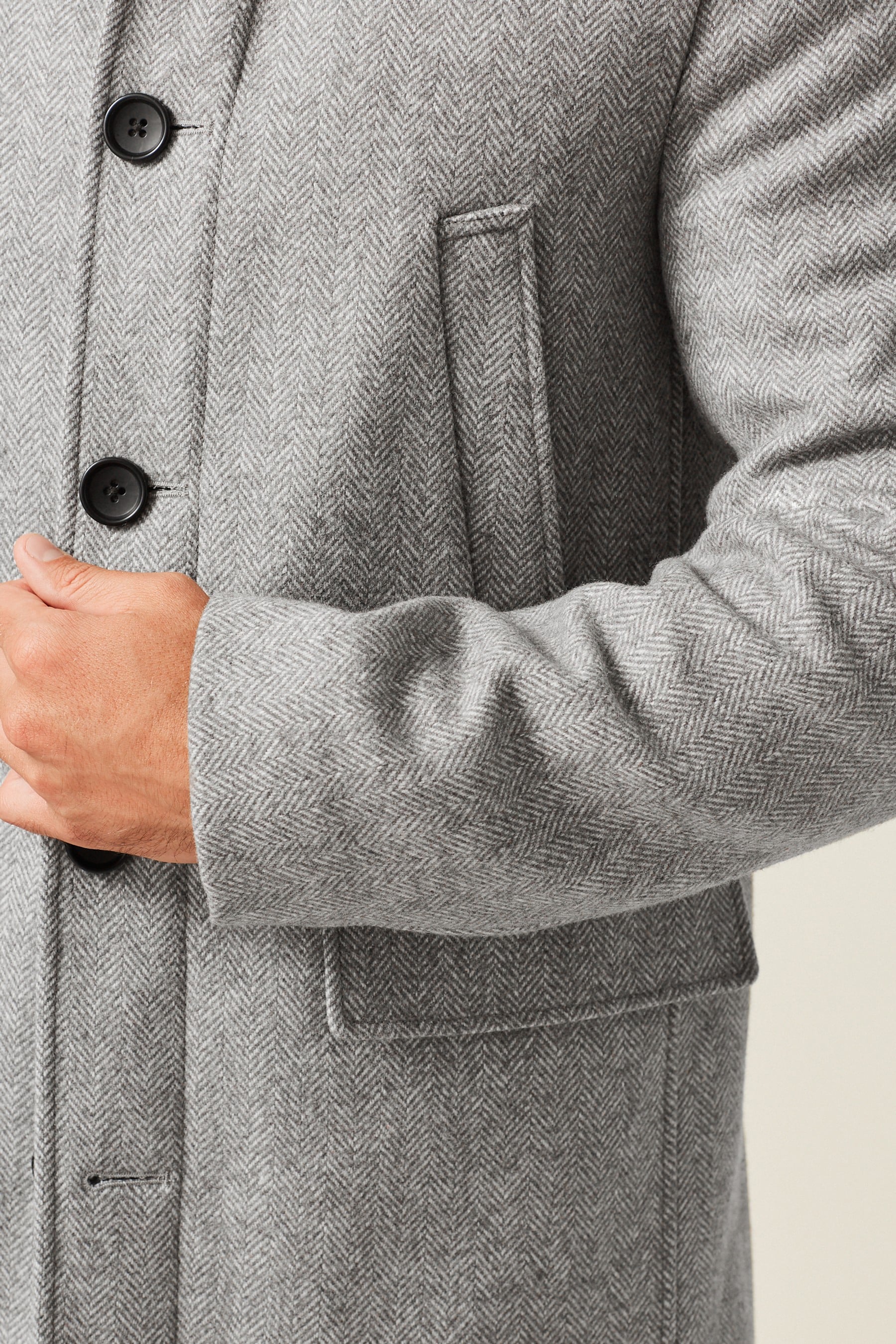 Mens grey funnel neck store coat