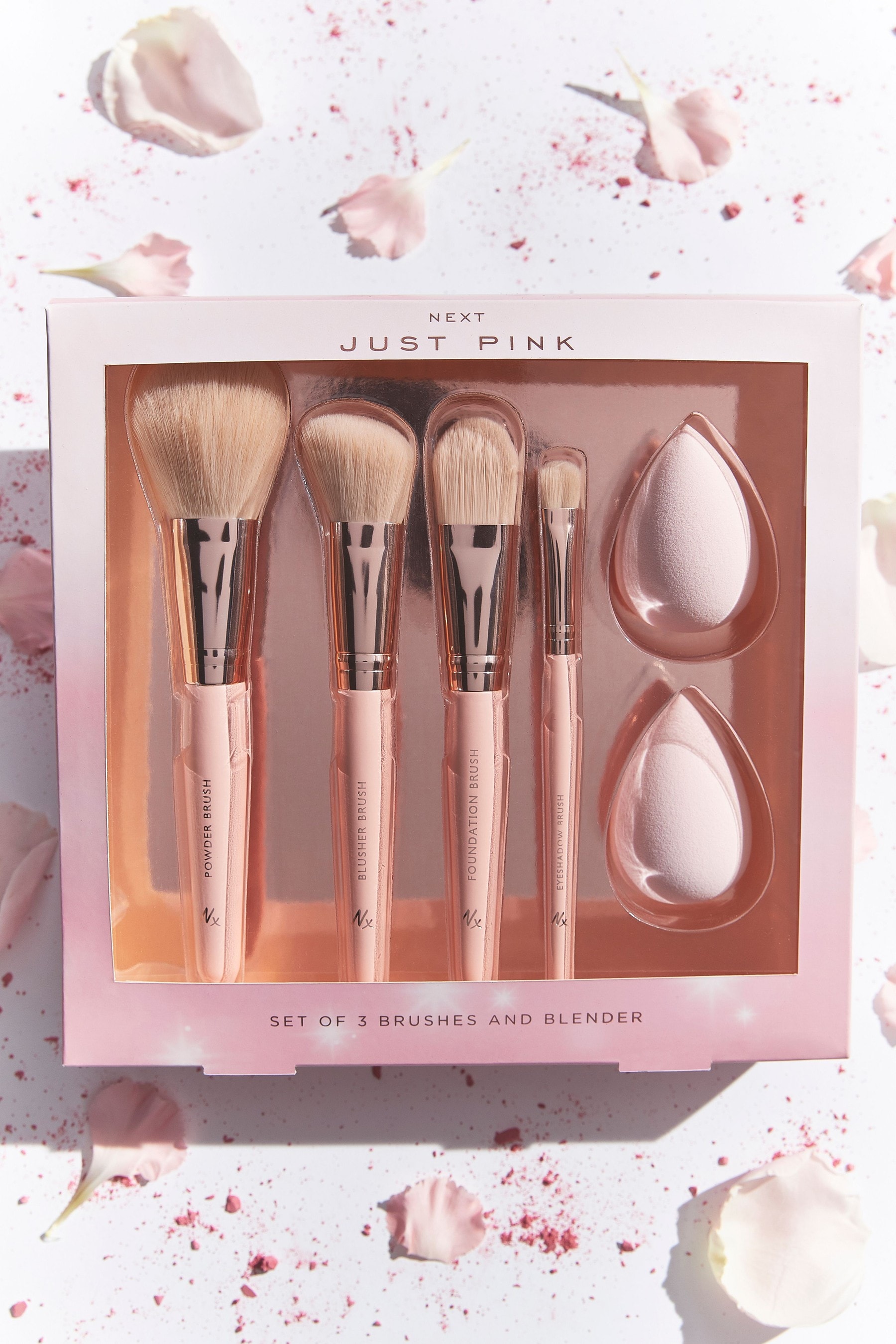 Pink cosmetic brushes store