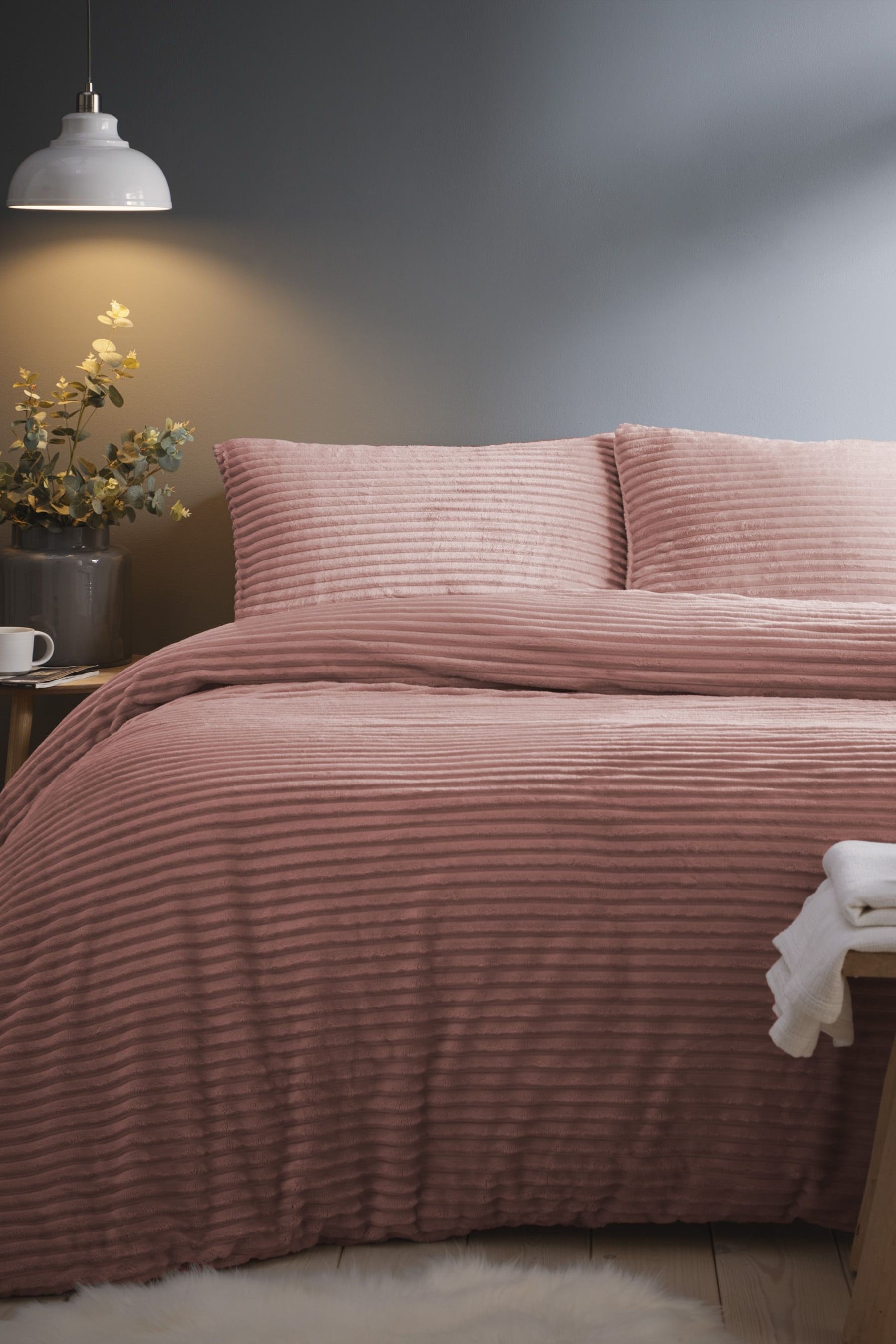 Buy Jumbo Cord Silentnight Pink Duvet Cover And Pillowcase Set from the