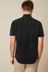 Black Linen Blend Short Sleeve Shirt