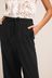 Black Linen Mix Embroidery Culotte Trousers