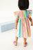 Rainbow Stripe Frill Sleeve Cotton Dress (3mths-8yrs)